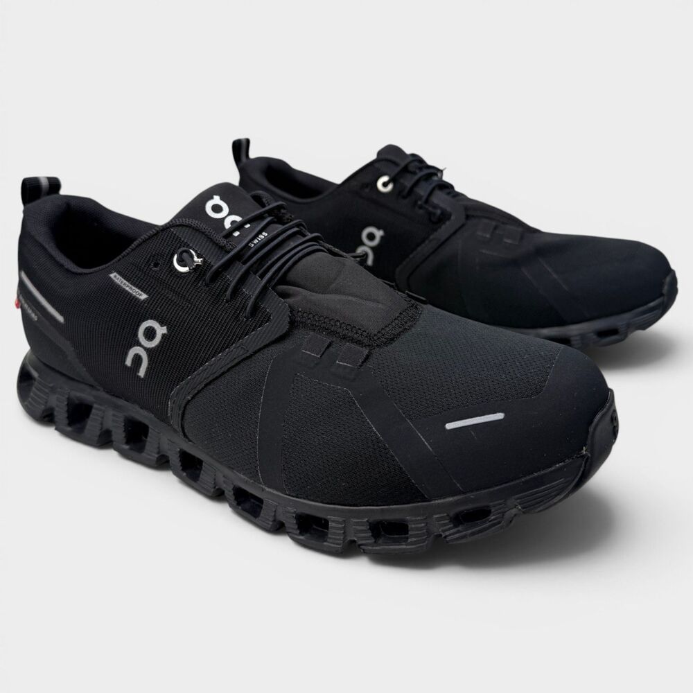 On Running Cloud 5 Waterproof Womens Size 9 All Black Athletic Shoes NIB